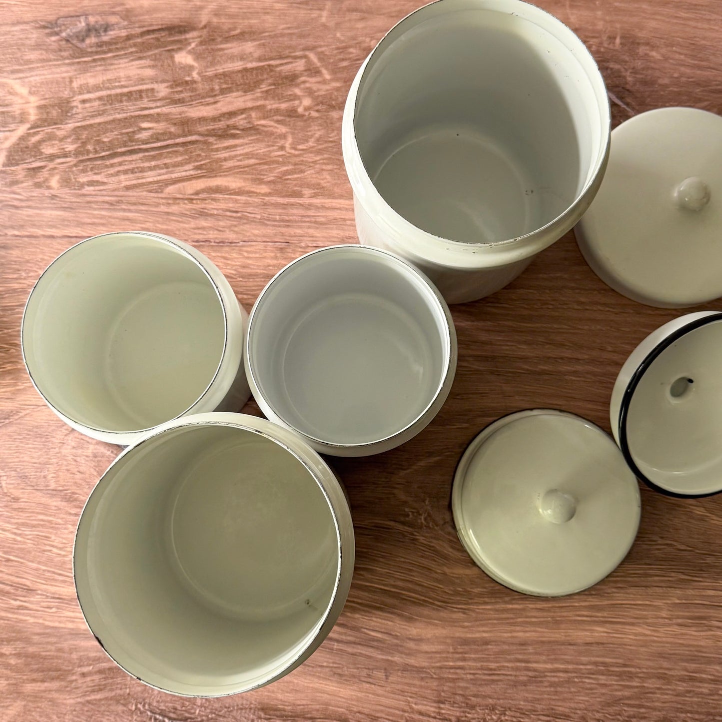 Vintage Enamelware Canister Set | Primitive Apothecary
