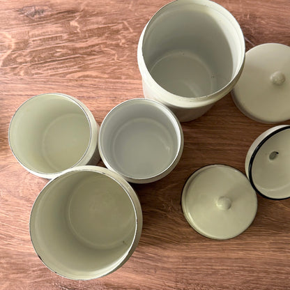Vintage Enamelware Canister Set | Primitive Apothecary