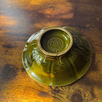 Vintage Fluted Serving Dish | Avocado Green Stoneware | McCoy