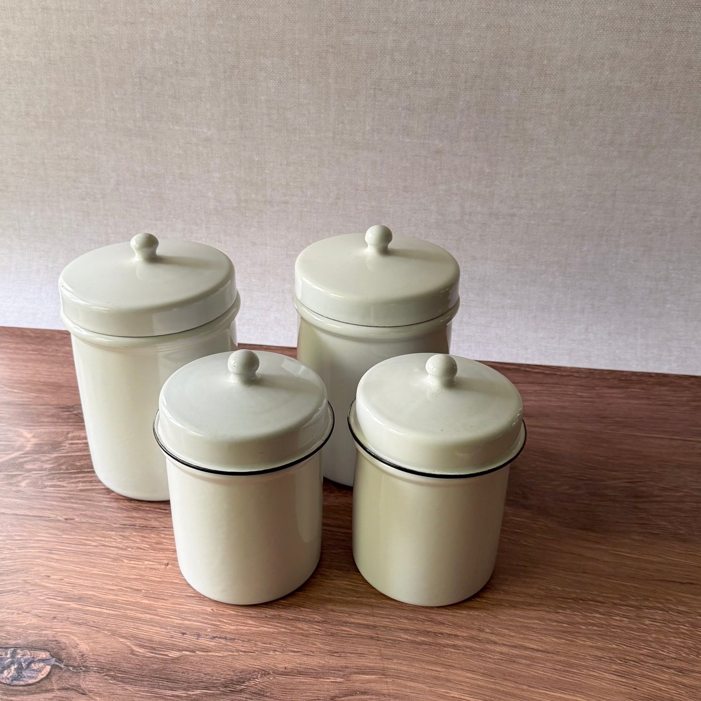 Vintage Enamelware Canister Set | Primitive Apothecary