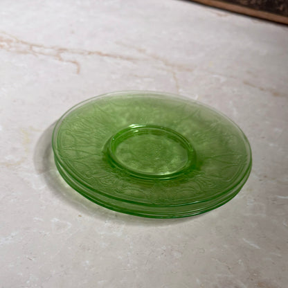 Vintage Hocking Cameo Ballerina Plate | Green Uranium Glass | 6"