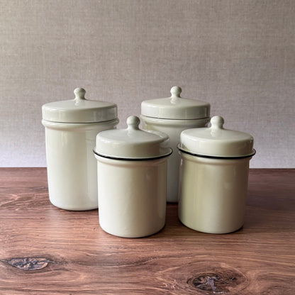 Vintage Enamelware Canister Set | Primitive Apothecary