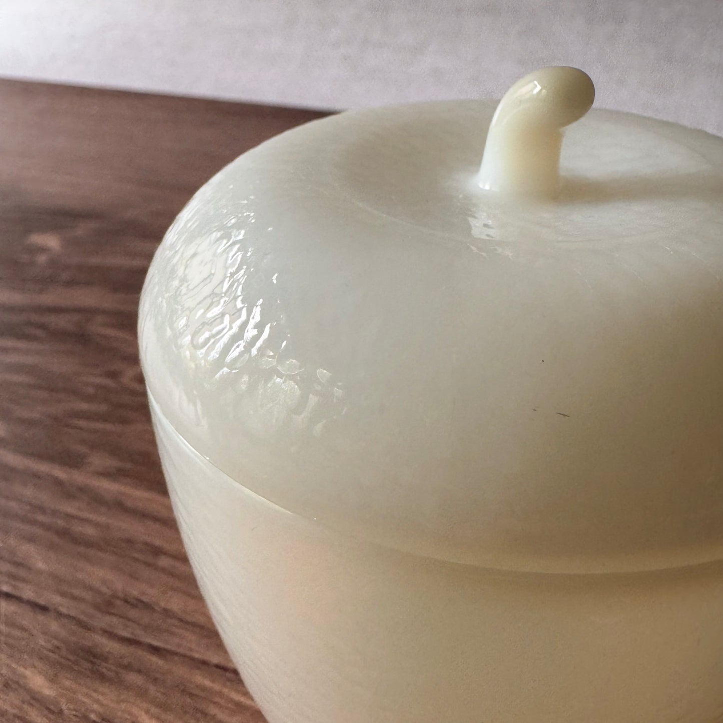 Vintage Apple Jam Jar | Milk Glass| Hazel-Atlas