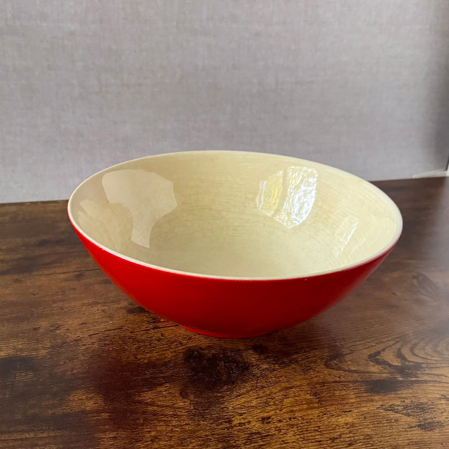 Vintage Large Red and White Serving Bowl | Cherry Red Lipstick | Universal Cambridge Ovenproof