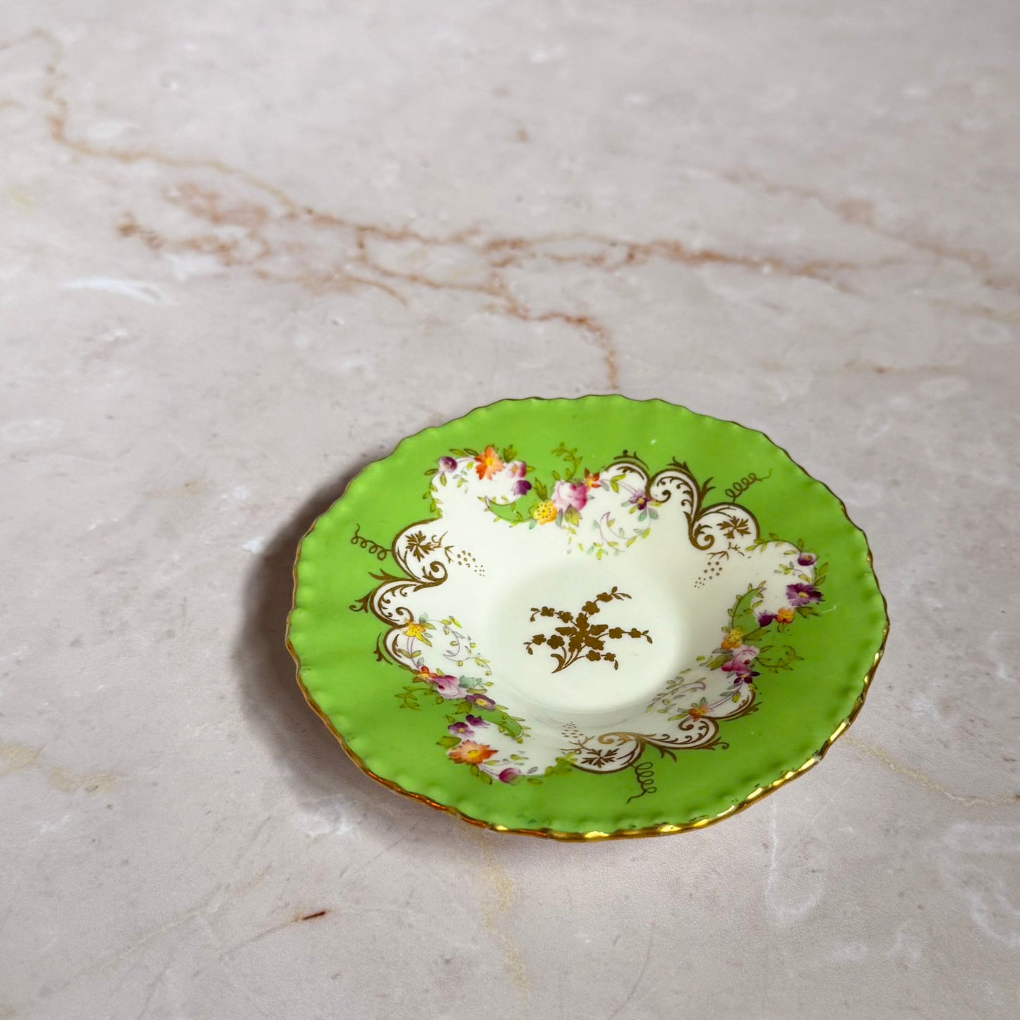 Vintage English Floral Gilt Bonbon Dish | Bone China | Coalport England