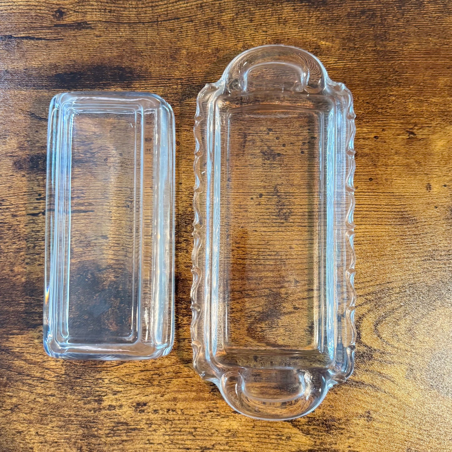 Vintage Butter Dish | Intricate Manganese Base