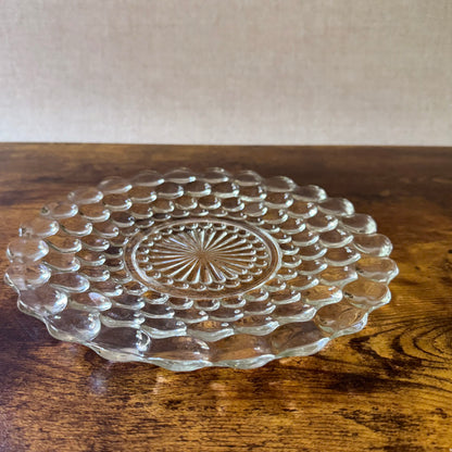 Vintage Dinner Plate | Clear Bubble Glass | Anchor Hocking