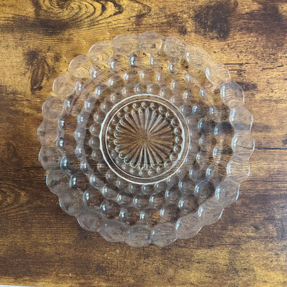 Vintage Dinner Plate | Clear Bubble Glass | Anchor Hocking