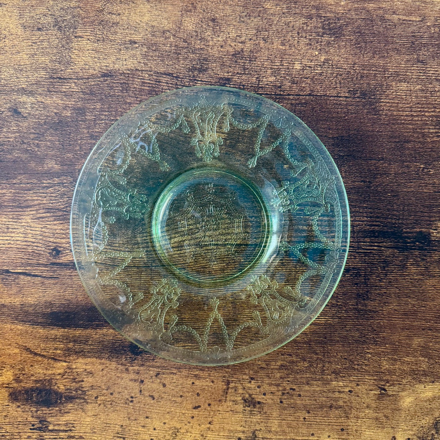 Vintage Hocking Cameo Ballerina Plate | Green Uranium Glass | 6"