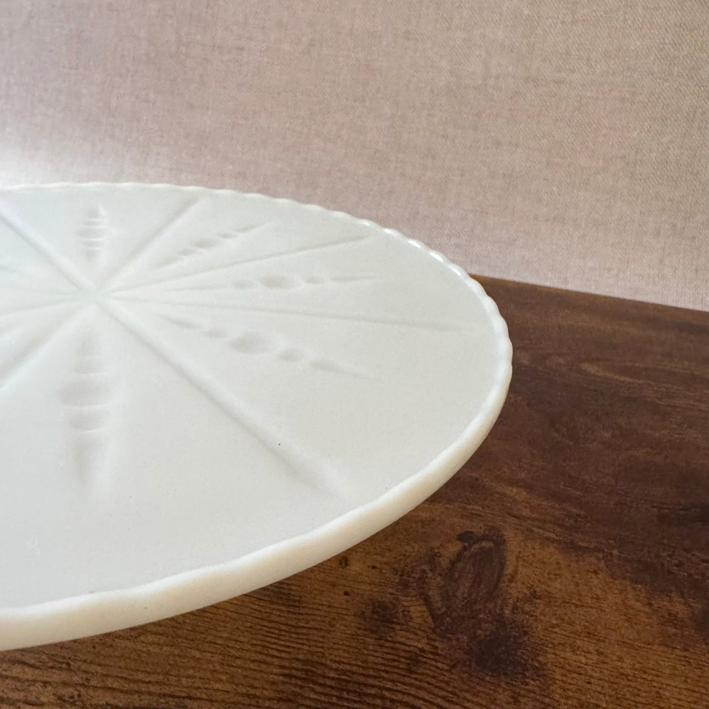 Vintage Milk Glass Cake Stand | Paneled Pedestal | Anchor Hocking