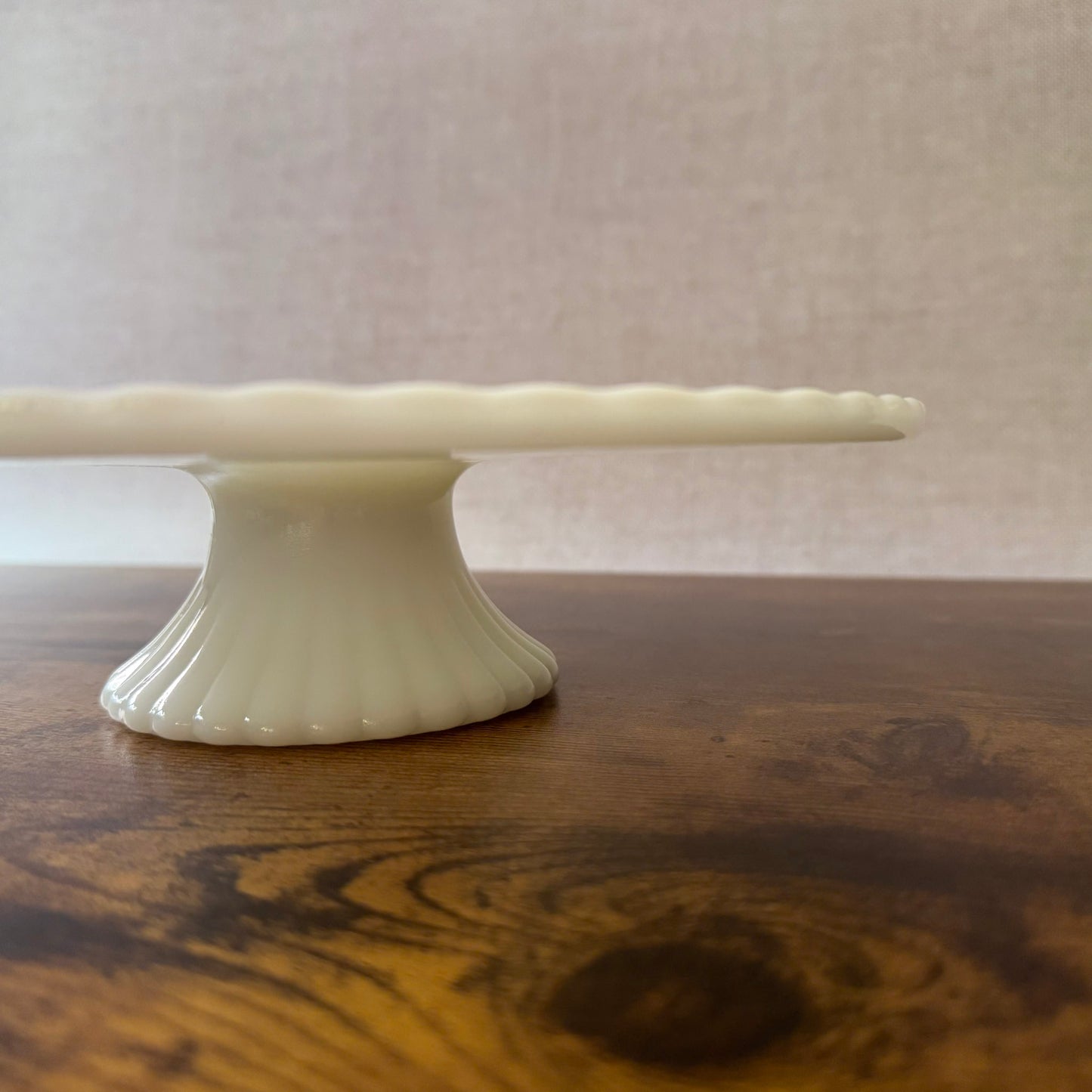 Vintage Milk Glass Cake Stand | Paneled Pedestal | Anchor Hocking