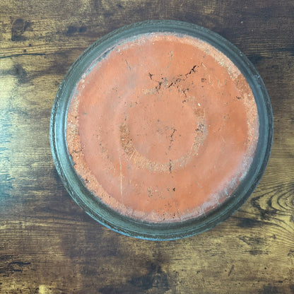 Vintage Stoneware Pie Plate | Primitive Blue Gray Glaze