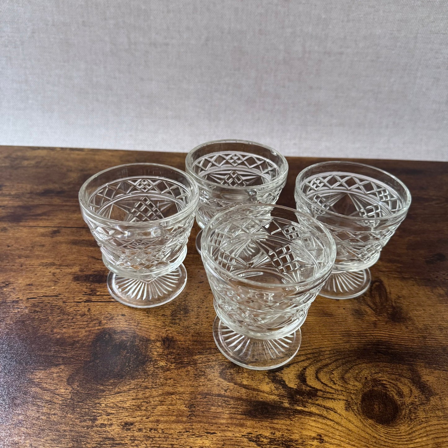 Vintage Sherbet Dishes | Hazel Atlas Big Top Glass | Set of 4