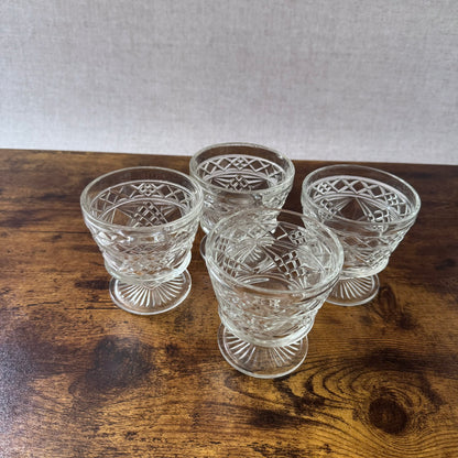 Vintage Sherbet Dishes | Hazel Atlas Big Top Glass | Set of 4