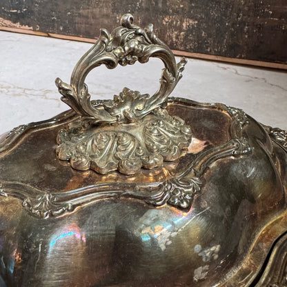 Vintage Silverplate Covered Serving Dish | Rococo Revival