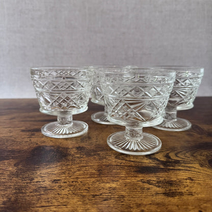 Vintage Sherbet Dishes | Hazel Atlas Big Top Glass | Set of 4
