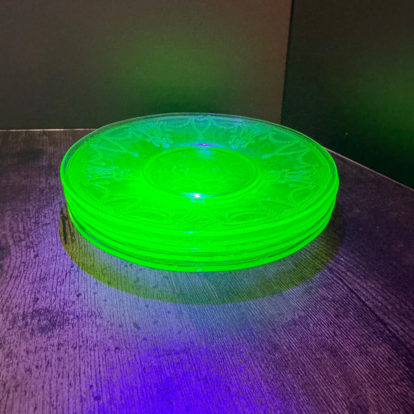 Vintage Hocking Cameo Ballerina Plate | Green Uranium Glass | 6"