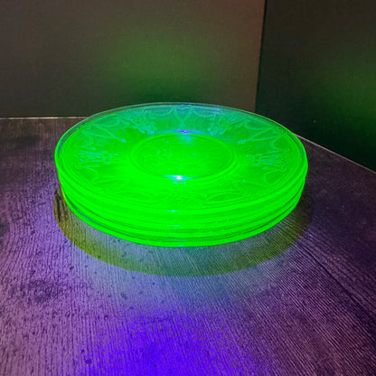 Vintage Hocking Cameo Ballerina Plate | Green Uranium Glass | 6"