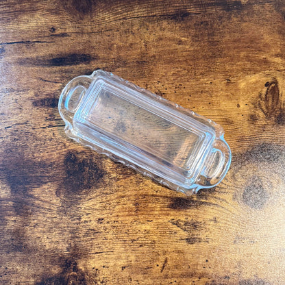Vintage Butter Dish | Intricate Manganese Base