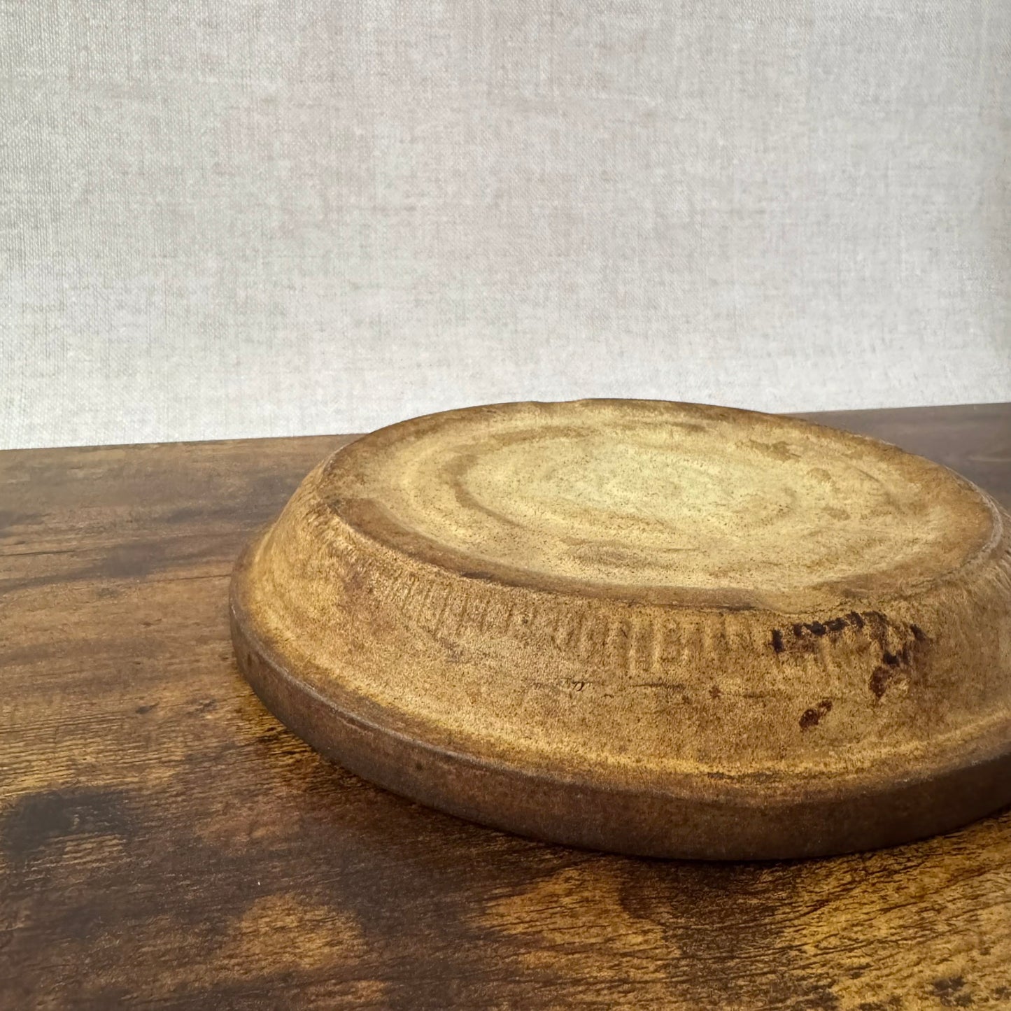 Vintage Stoneware Pie Plate | Black Glaze | Unmarked
