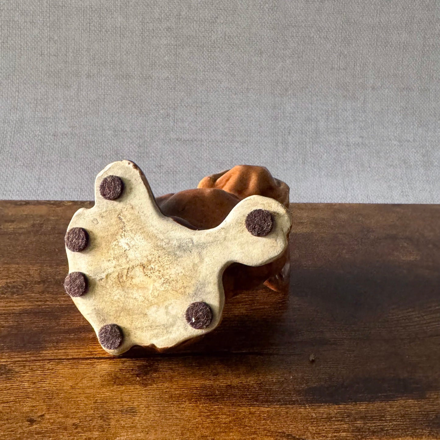 Vintage English Bulldog Planter | Brown Ceramic Dog Figurine