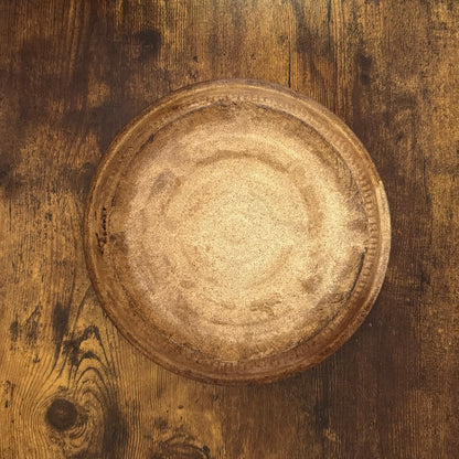 Vintage Stoneware Pie Plate | Black Glaze | Unmarked