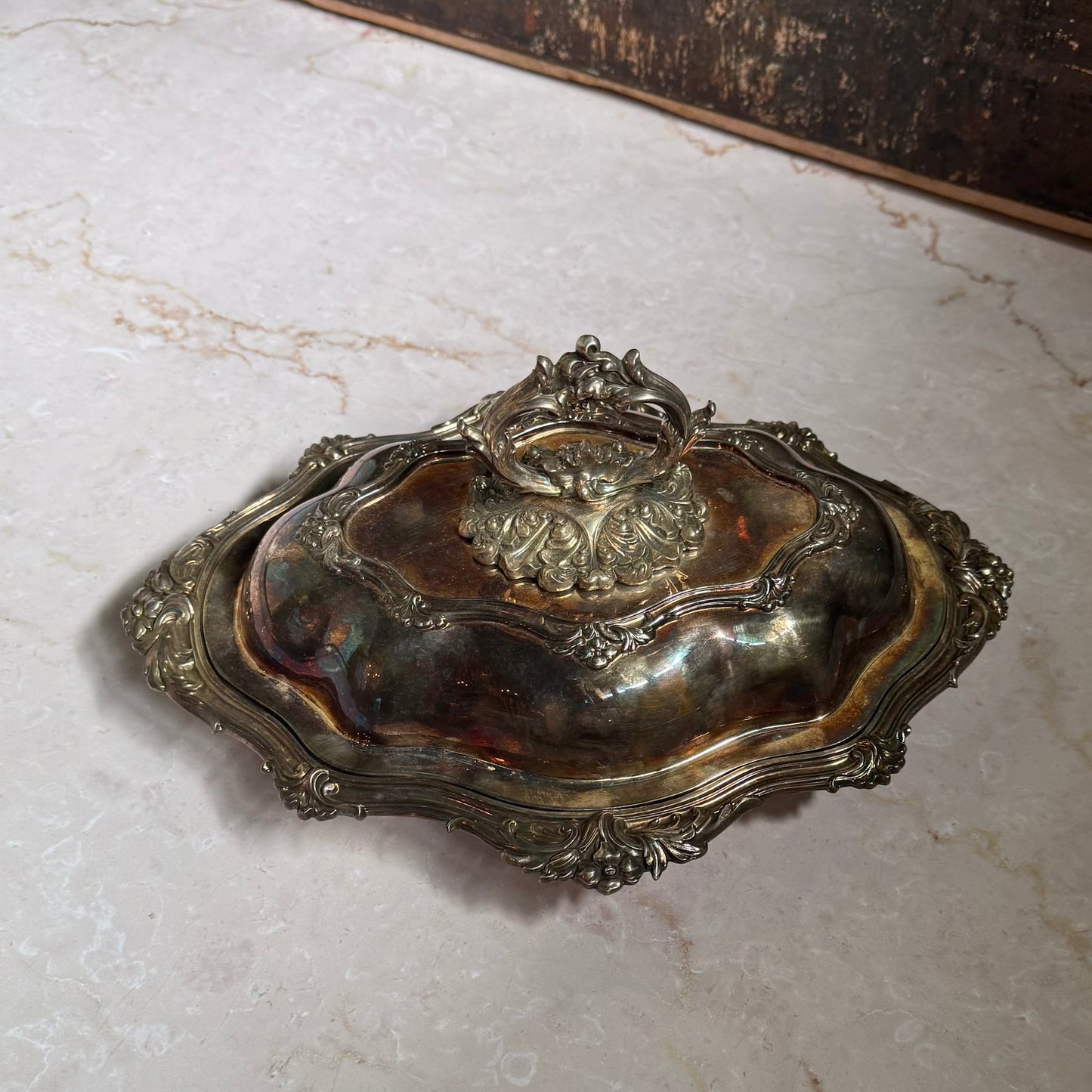 Vintage Silverplate Covered Serving Dish | Rococo Revival
