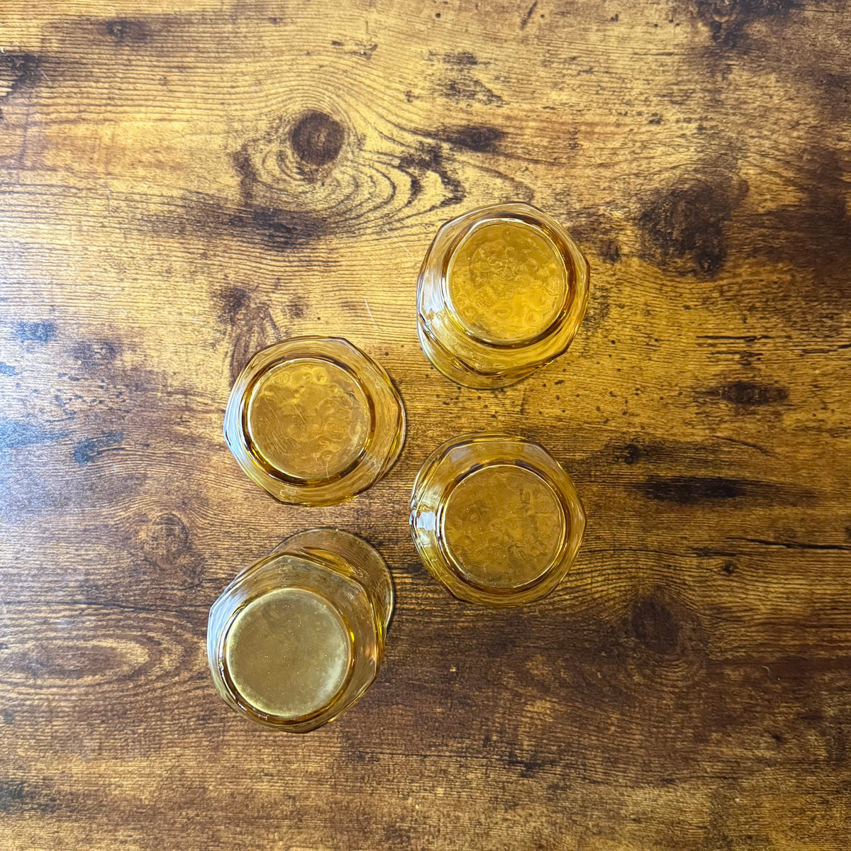 Vintage MCM Heritage Hill Glasses | Amber Honey Gold Highball Cocktail Set of 4