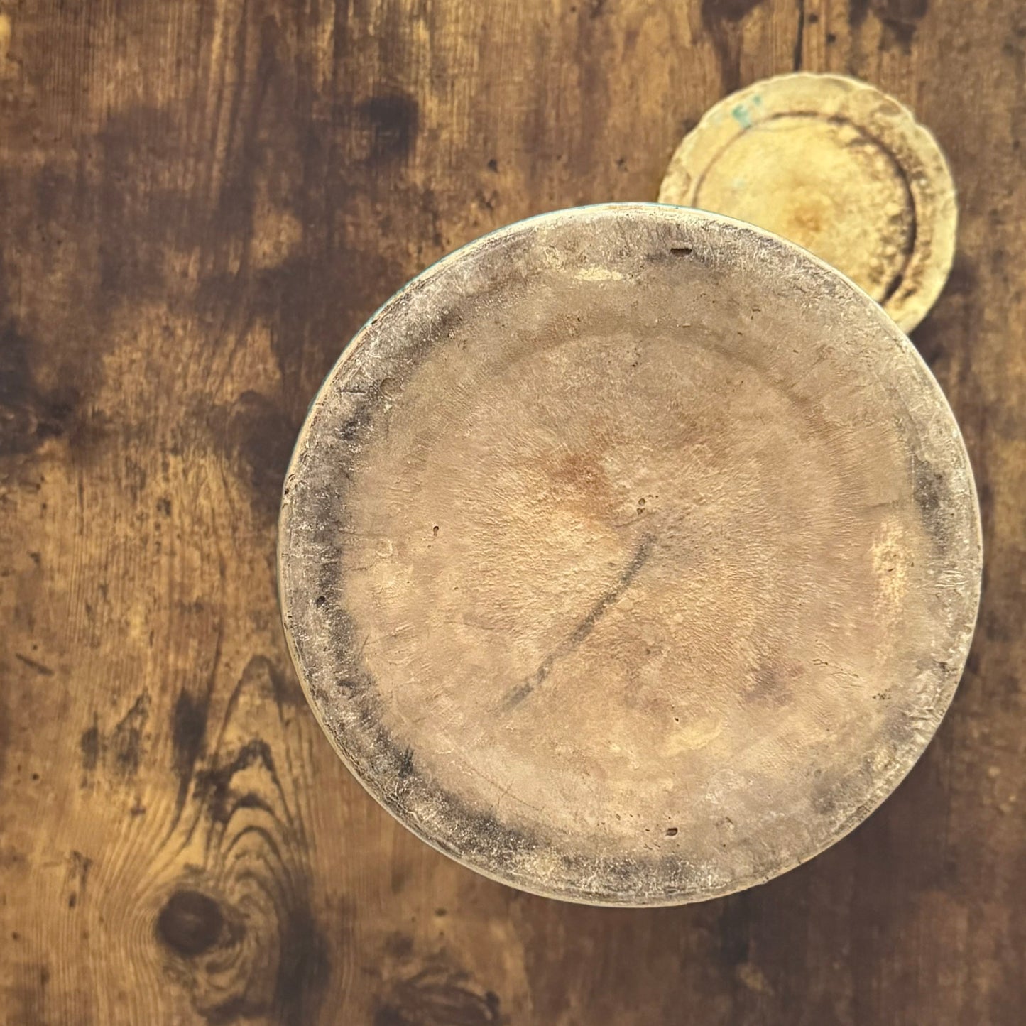 Vintage Stoneware Lidded Pickling Crock | Green Glaze