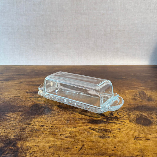 Vintage Butter Dish | Intricate Manganese Base