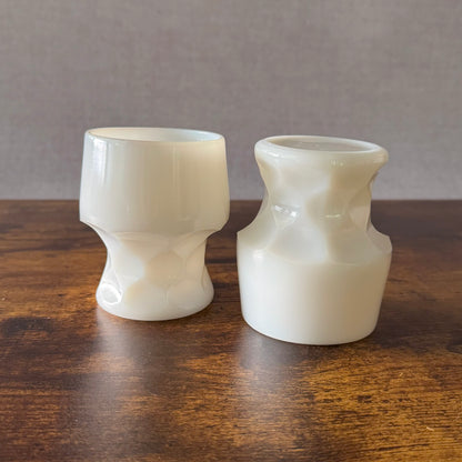 Vintage Milk Glass Cocktail Tumblers | Georgian Honeycomb Style | Set of 4