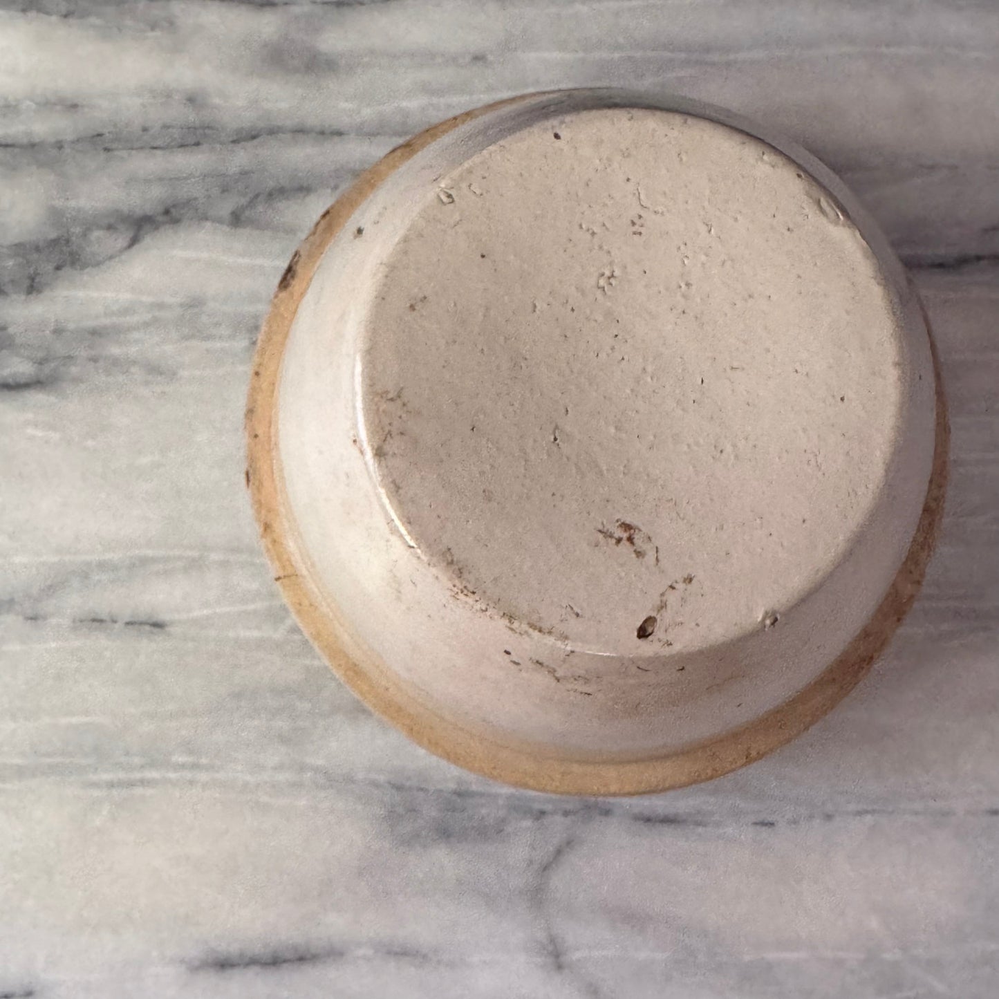 Vintage Cream Earthenware Plater Bowl | Primitive Salt Glaze