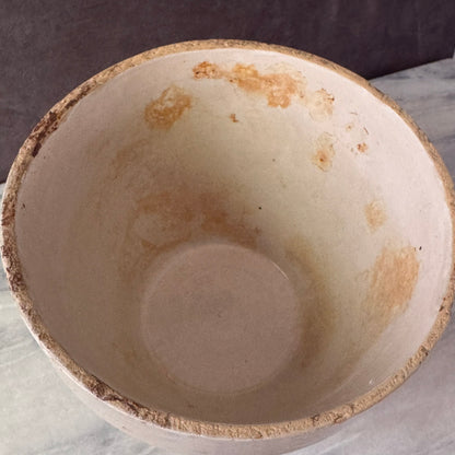 Vintage Cream Earthenware Plater Bowl | Primitive Salt Glaze