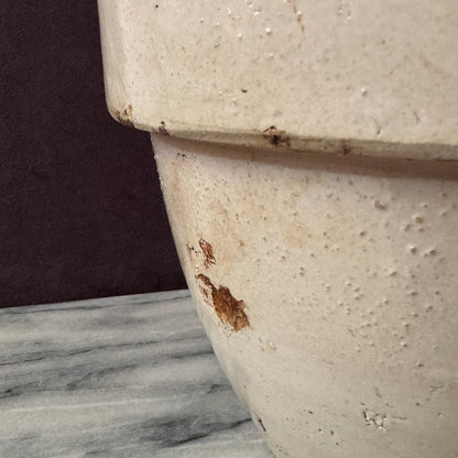Vintage Cream Earthenware Plater Bowl | Primitive Salt Glaze