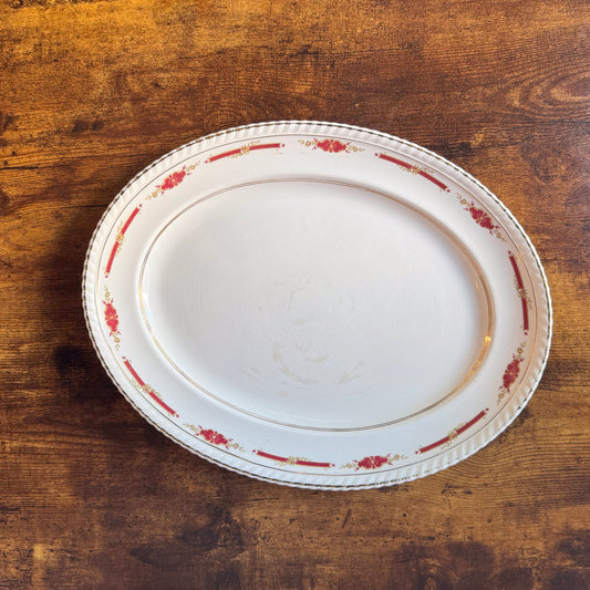 Vintage Johnson Brothers Guildford Maroon Oval Serving Platter | Old English