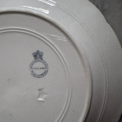 Antique John Maddock & Sons Plates | Royal Vitreous Blue Floral Transferware | Set of 2