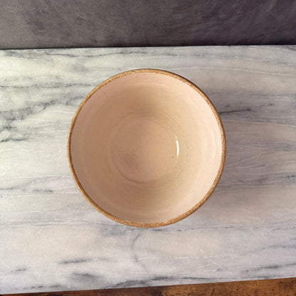 Vintage Cream Earthenware 8.25 inch | Primitive Salt Glazed | Marked USA