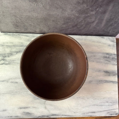 Vintage Large Brown 10.5 inch Mixing Bowl | Primitive