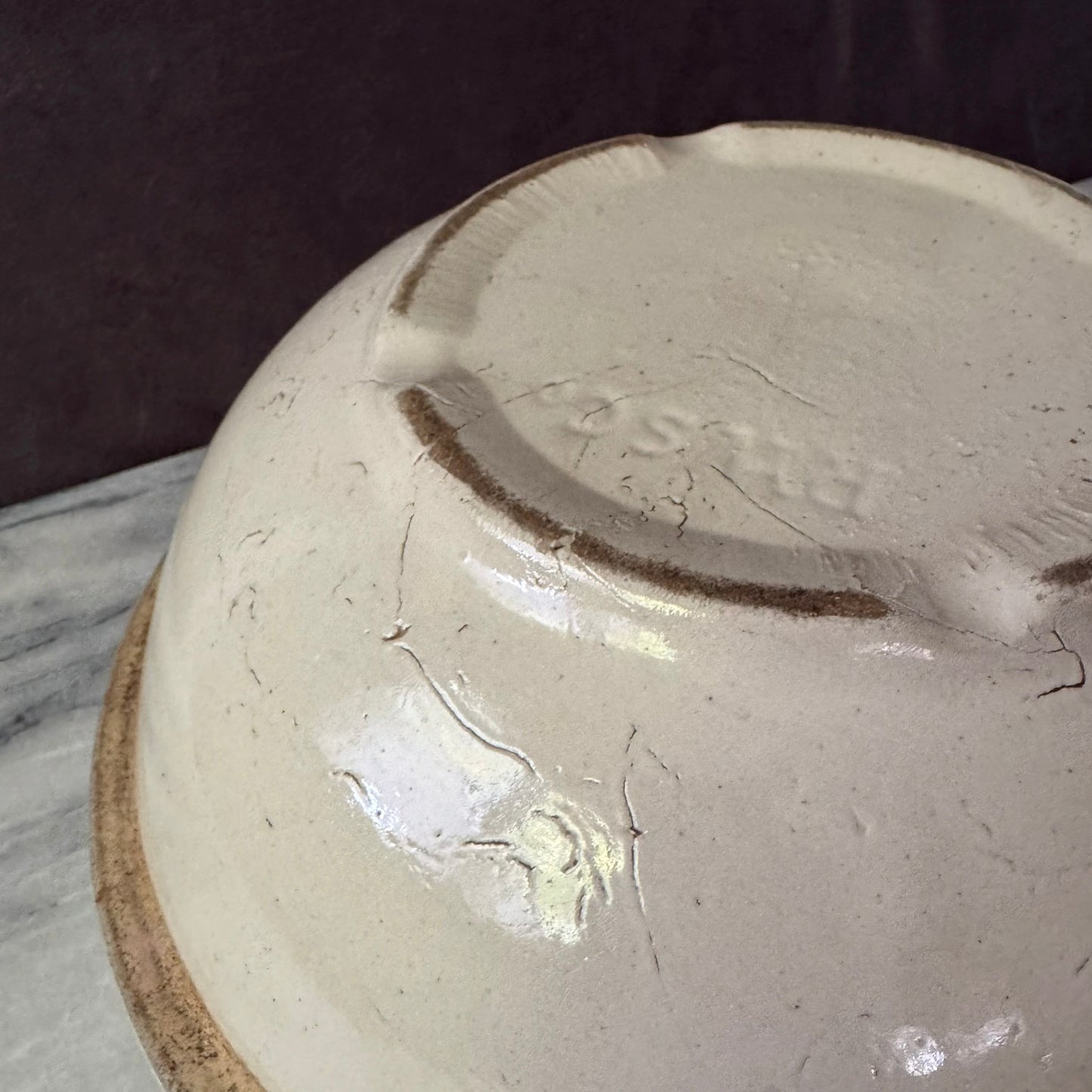 Vintage White Extra Large Earthenware Mixing Bowl | Primitive Salt Glazed | Red Wing Stoneware Company