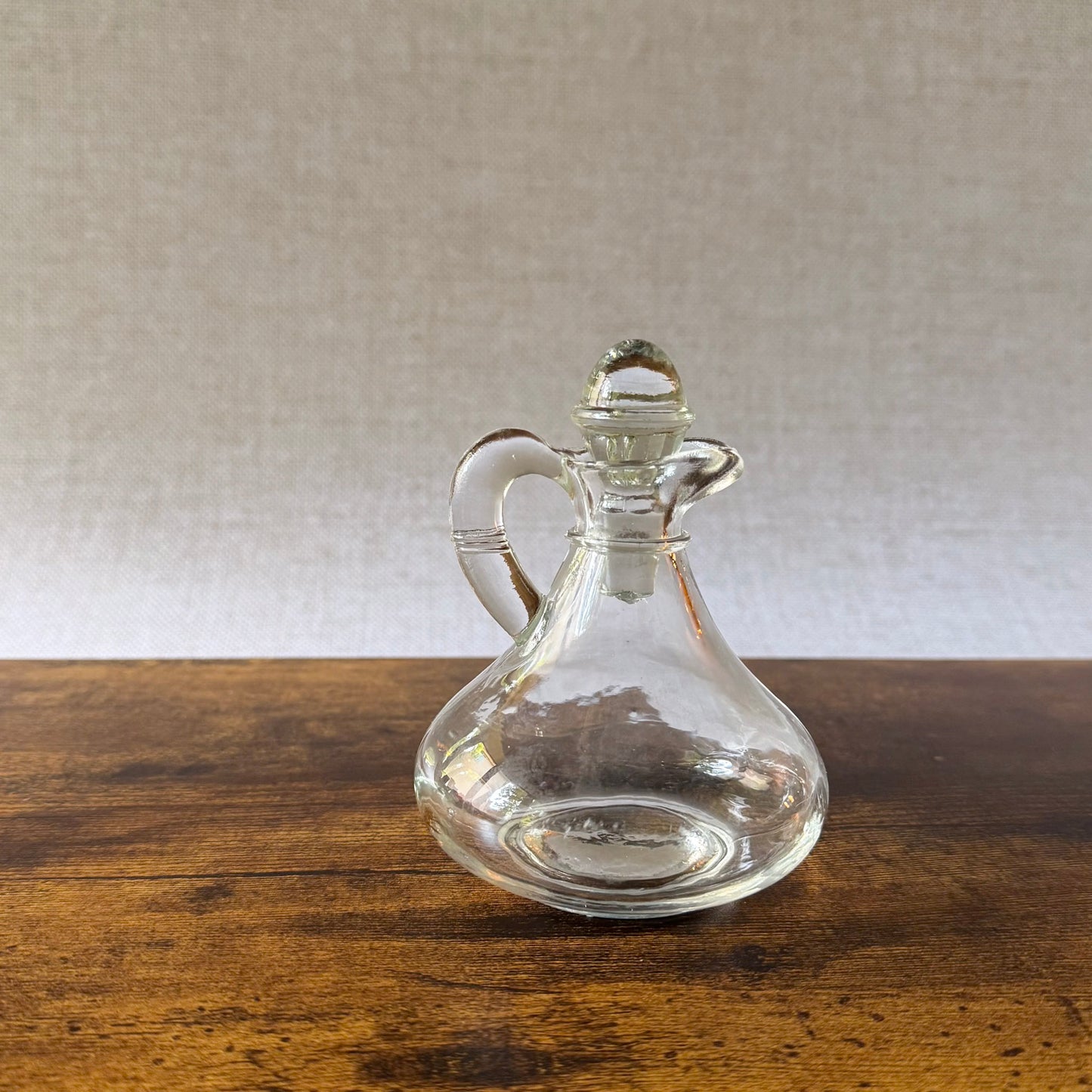 Vintage Clear Glass Cruet | Oil & Vinegar Bottle