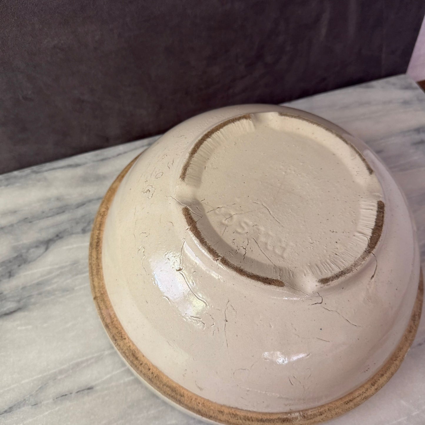 Vintage White Extra Large Earthenware Mixing Bowl | Primitive Salt Glazed | Red Wing Stoneware Company
