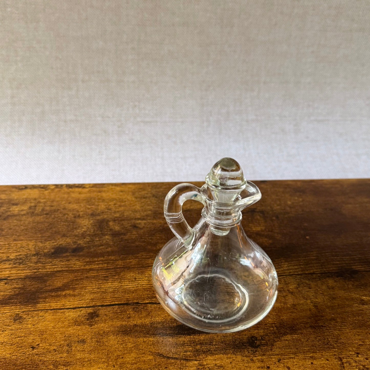 Vintage Clear Glass Cruet | Oil & Vinegar Bottle