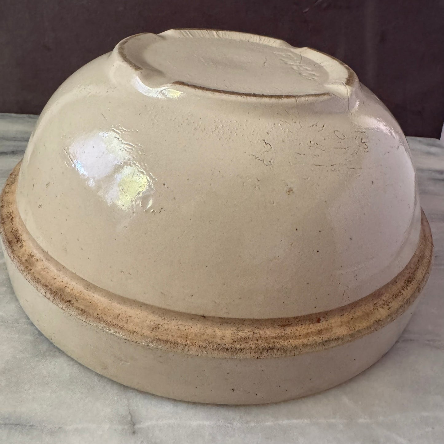 Vintage White Extra Large Earthenware Mixing Bowl | Primitive Salt Glazed | Red Wing Stoneware Company