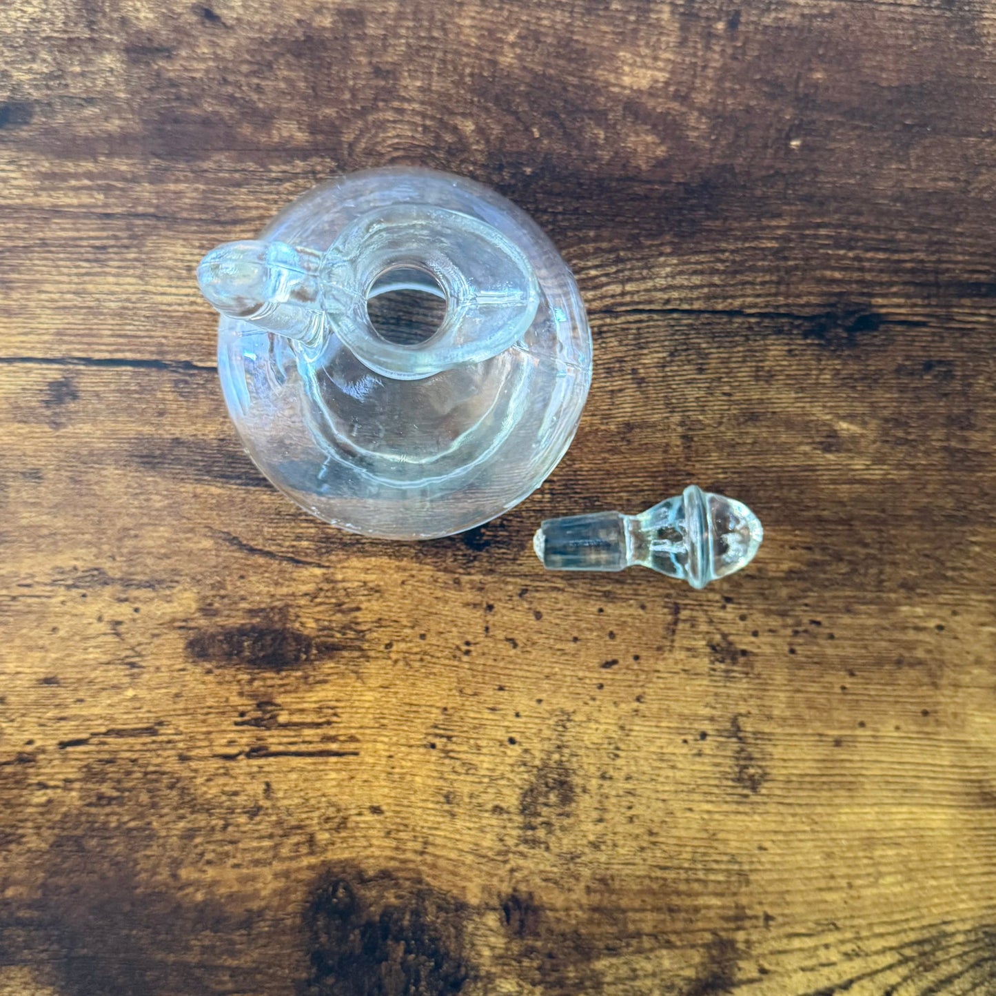 Vintage Clear Glass Cruet | Oil & Vinegar Bottle