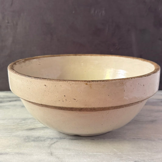 Vintage White Extra Large Earthenware Mixing Bowl | Primitive Salt Glazed | Red Wing Stoneware Company